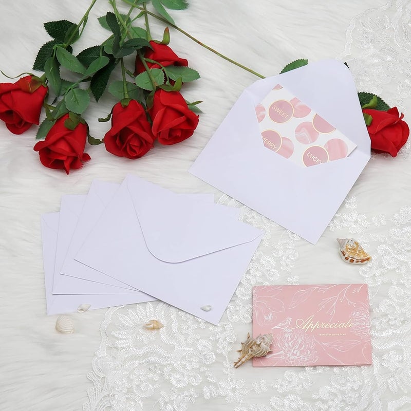 Keketer 100 Pack White 4x6 Envelopes, Contour Flap A4 Envelopes for Engagement Invites, Weddings Invitation, announcements, Baby shower, Perfect for RSVP Card 120gsm, 4.5 x 6.4 Inches - 100% Recycled - Image 3